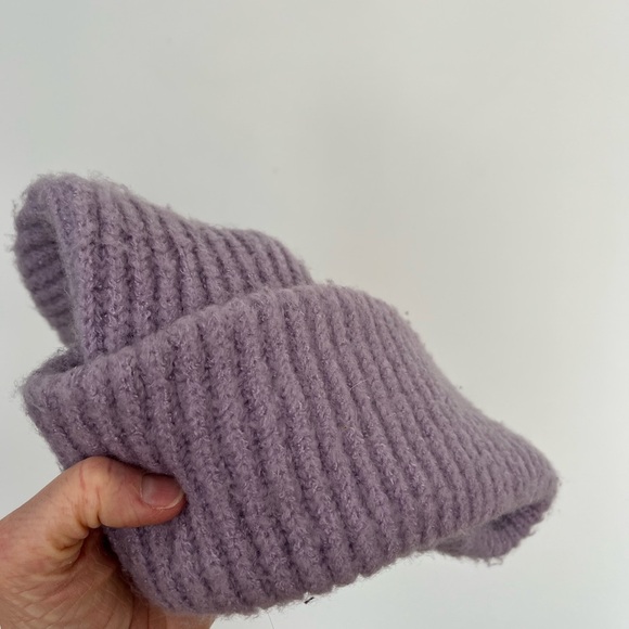 Cozy Purple Bizou Ribbed Knit Beanie - Picture 3 of 6